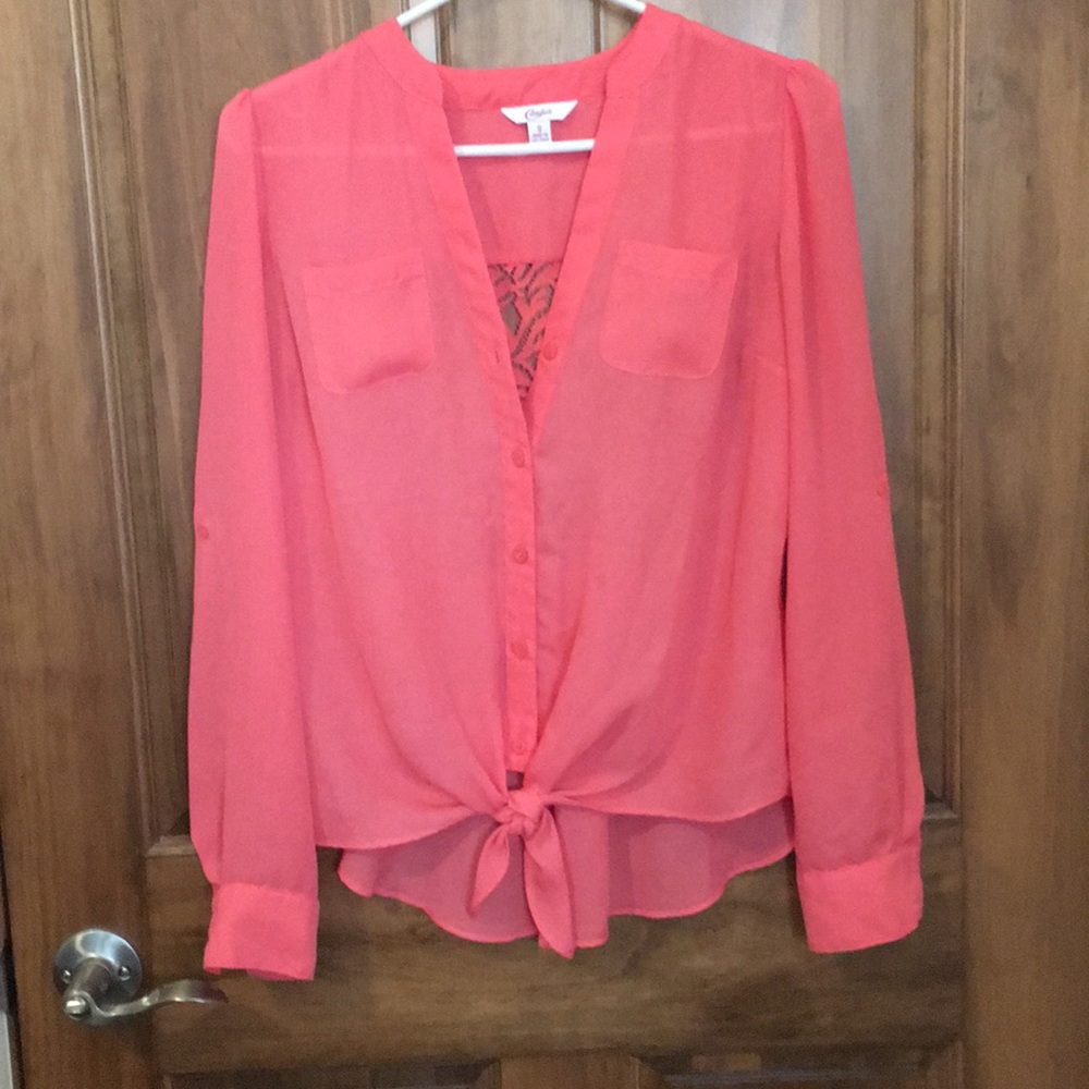 🎉Sale 5/$25 clothes and shoes! 
Coral tie shirt